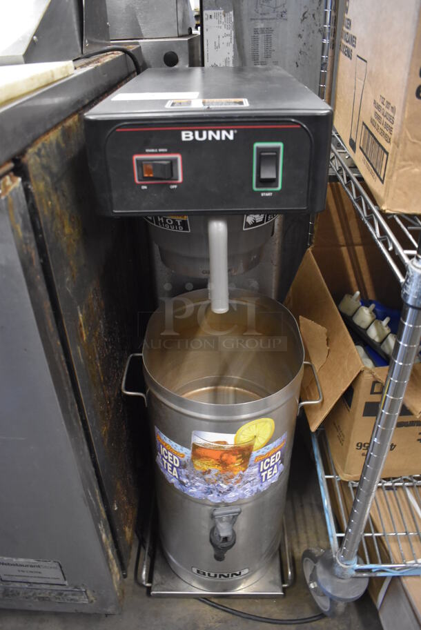 Bunn TB3Q Stainless Steel Commercial Countertop Iced Tea Machine w/ Beverage Holder and Poly Brew Basket. 120 Volts, 1 Phase. 12x24x35 - Image 1 of 5