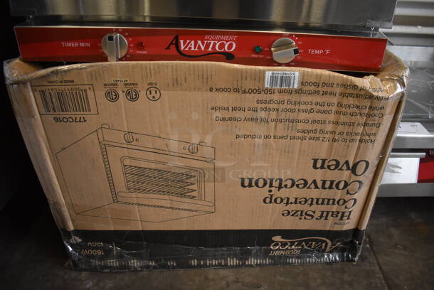 LIKE NEW! Avantco 177CO16 Stainless Steel Commercial Countertop Electric Powered Half Size Countertop Convection Oven. Used a Few Times at Trade Show as a Demonstration. 120 Volts, 1 Phase. 23x22x16. Tested and Working! - Image 7 of 7