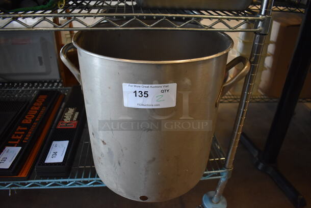 2 Metal Stock Pots. 18x14x16, 17x15x16. 2 Times Your Bid!