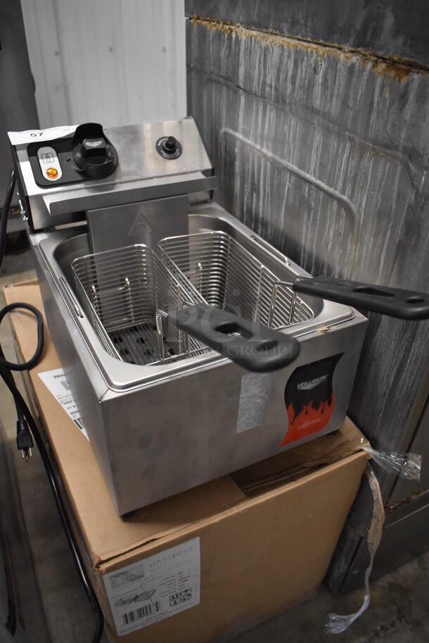 BRAND NEW! Vollrath Cayenne FFA 7110 Stainless Steel Commercial Countertop Electric Powered 10 Pound Deep Fryer w/ 2 Metal Fry Baskets. 120 Volts, 1 Phase. 11x17x12. Tested and Working! - Image 3 of 5
