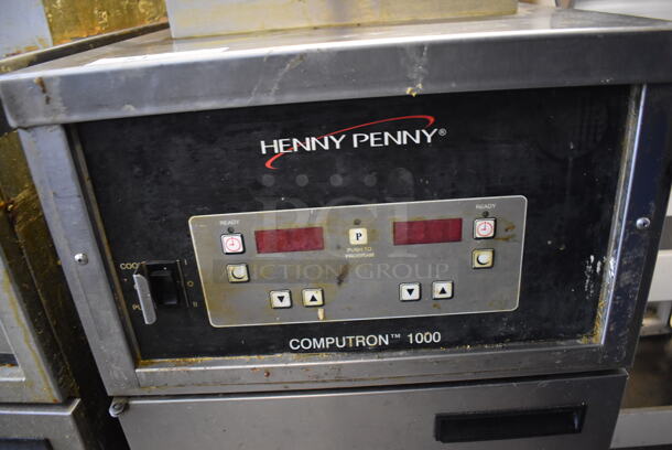 Henny Penny 600 Stainless Steel Commercial Floor Style Natural Gas Powered Pressure Fryer on Commercial Casters. 80,000 BTU. 18x39x49 - Image 7 of 9