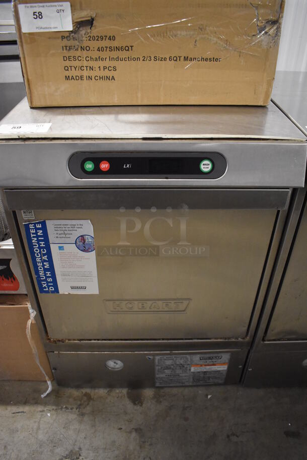 Hobart LXIH Stainless Steel Commercial Undercounter Dishwasher. 120/208-240 Volts, 1 Phase. 24x26x34