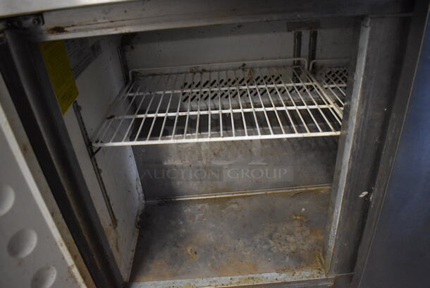 Arctic Air AST48R Stainless Steel Commercial Sandwich Salad Prep Table Bain Marie Mega Top w/ 2 Over Shelves on Commercial Casters. 115 Volts, 1 Phase. 48x30x66. Tested and Powers On But Does Not Get Cold - Image 6 of 8