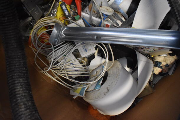 ALL ONE MONEY! Box of Various Items Including Vacuum Hose, Metal Piece, Wires - Image 3 of 5