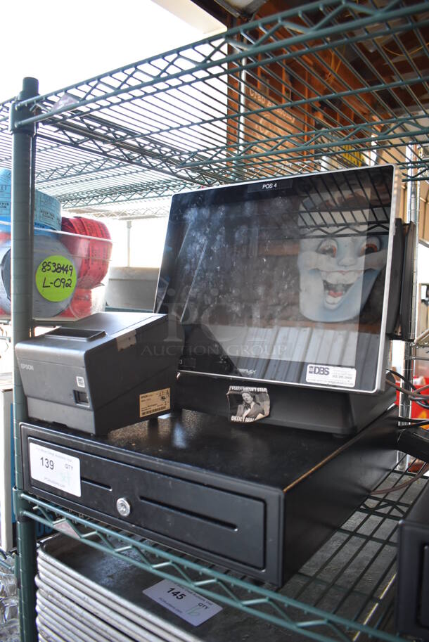 Posiflex XT-3000 15" POS Monitor w/ Credit Card Reading Strip, Epson M244A Receipt Printer and Metal Cash Drawer - Image 2 of 7