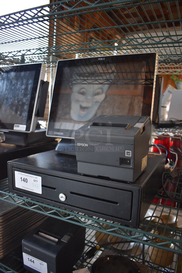 Posiflex XT-3000 15" POS Monitor w/ Credit Card Reading Strip, Epson M244A Receipt Printer and Metal Cash Drawer - Image 3 of 6