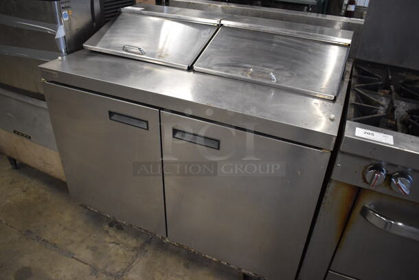 2019 Delfield 4448N-12 Stainless Steel Commercial Sandwich Salad Prep Table Bain Marie Mega Top on Commercial Casters. 115 Volts, 1 Phase. 48x32x42. Tested and Powers On But Does Not Get Cold - Image 2 of 8