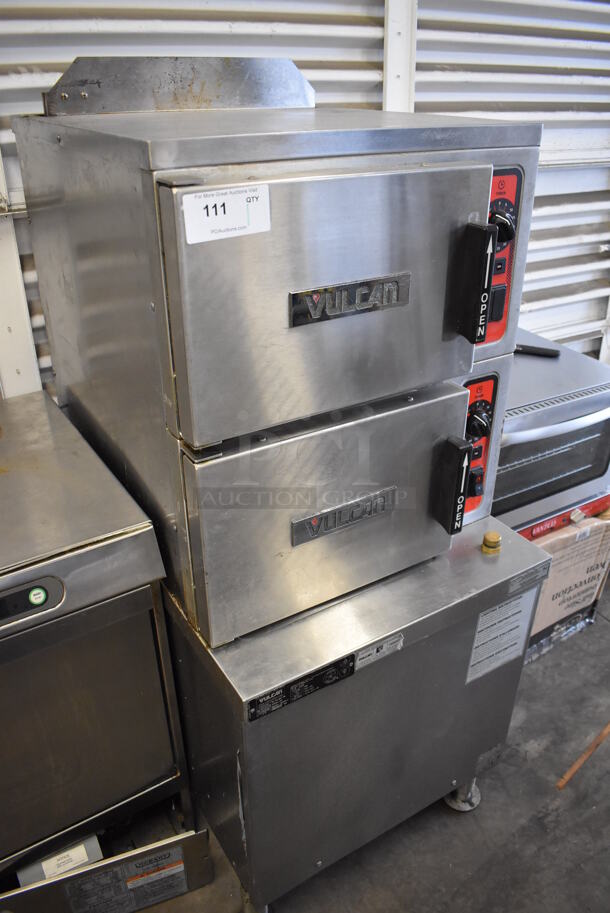 Vulcan C24GA10 Stainless Steel Commercial Floor Style Natural Gas Powered Double Deck Steam Cabinet. 125,000 BTU. 24x36x74. Tested and Working! - Image 2 of 7