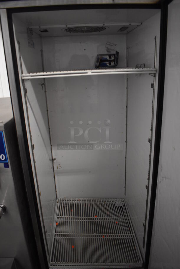 2013 True TG1R-1S ENERGY STAR Stainless Steel Commercial Single Door Reach In Cooler w/ Poly Coated Racks on Commercial Casters. 115 Volts, 1 Phase. 29x35x83. Tested and Working! - Image 6 of 6