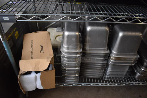 ALL ONE MONEY! Metro Lot of Various Items Including Bar Mats, Stainless Steel Drop In Bins, Monoprice Speaker, Muffin Baking Pans and Air Pots. Does Not Include Shelving Unit - Image 9 of 12