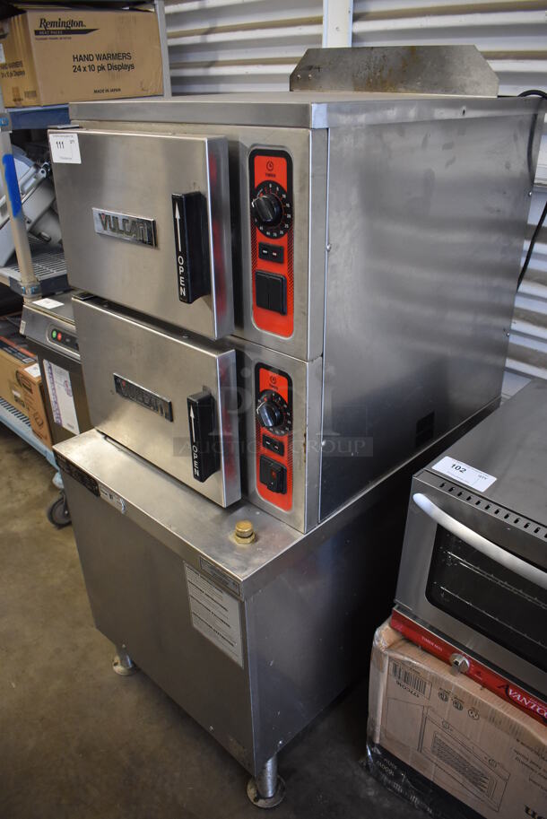 Vulcan C24GA10 Stainless Steel Commercial Floor Style Natural Gas Powered Double Deck Steam Cabinet. 125,000 BTU. 24x36x74. Tested and Working! - Image 7 of 7