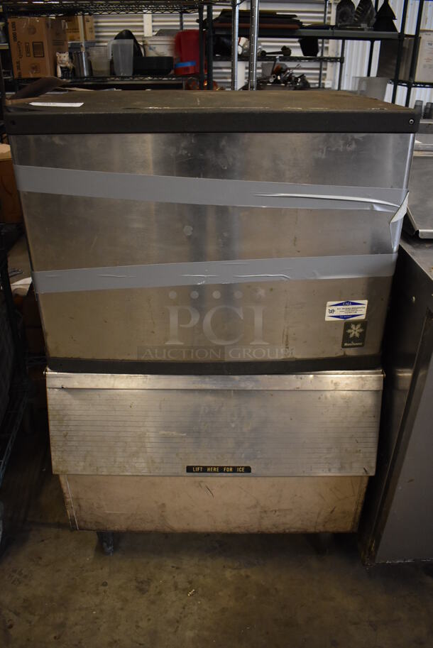 Manitowoc QD0452A Stainless Steel Commercial Ice Head on Commercial Ice Bin. 115 Volts, 1 Phase. 30x30x47
