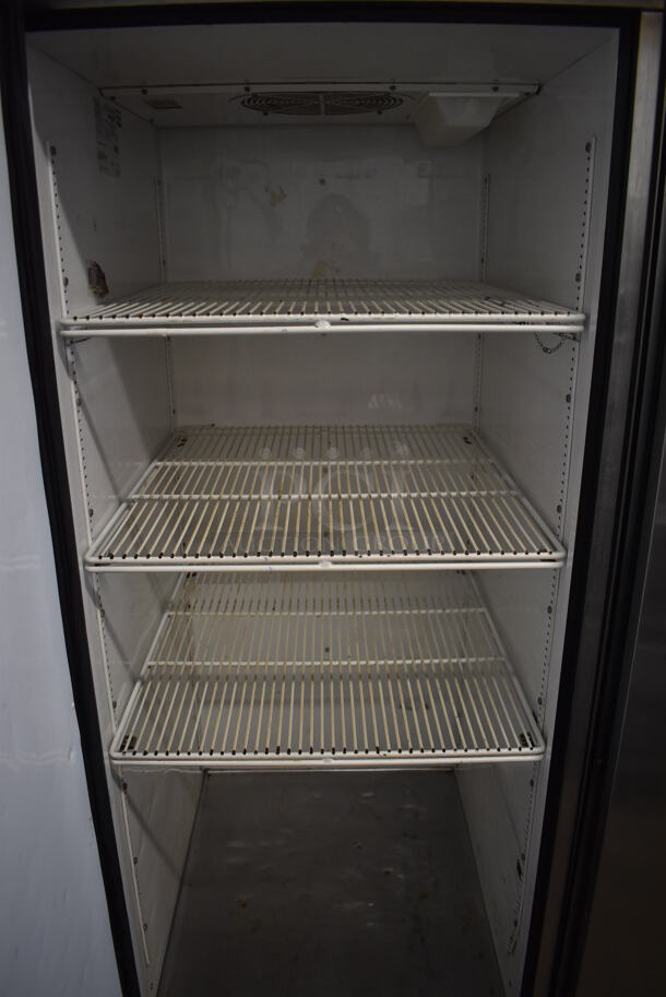 2011 True TG1R-1S Stainless Steel Commercial Single Door Reach In Cooler w/ Poly Coated Racks on Commercial Casters. 115 Volts, 1 Phase. 29x35x83. Tested and Working! - Image 4 of 6