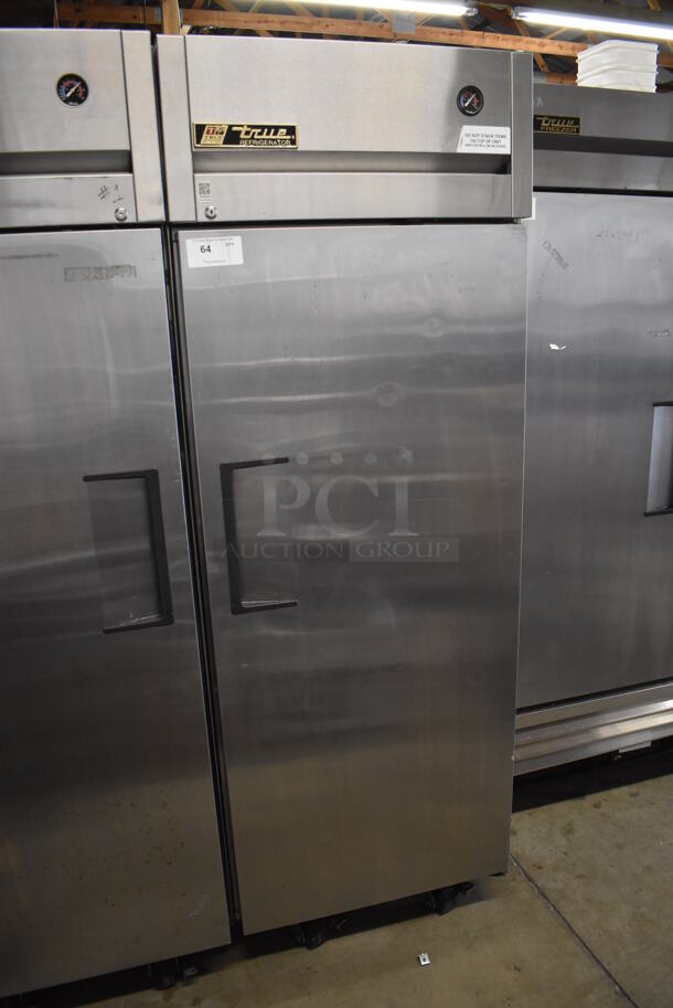 2011 True TG1R-1S Stainless Steel Commercial Single Door Reach In Cooler w/ Poly Coated Racks on Commercial Casters. 115 Volts, 1 Phase. 29x35x83. Tested and Working! - Image 3 of 6