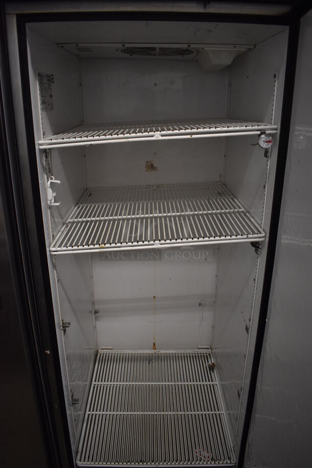 2011 True TG1R-1S Stainless Steel Commercial Single Door Reach In Cooler w/ Poly Coated Racks on Commercial Casters. 115 Volts, 1 Phase. 29x35x83. Tested and Working! - Image 6 of 6