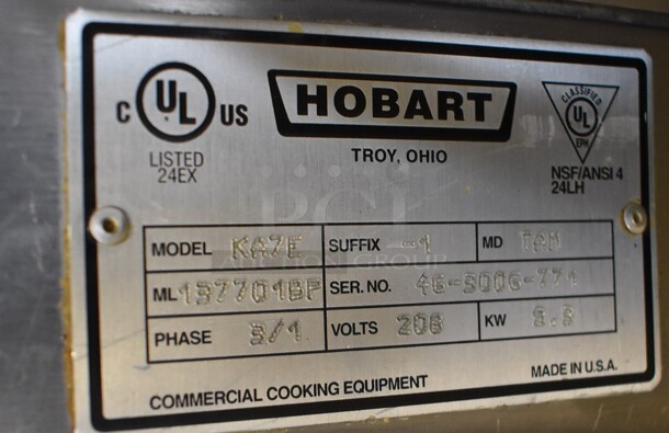 Hobart KA7E Stainless Steel Commercial Floor Style Electric Powered Self Cleaning Rotisserie Oven on Commercial Casters. 208 Volts, 3/1 Phase. 38x35x71 - Image 8 of 12