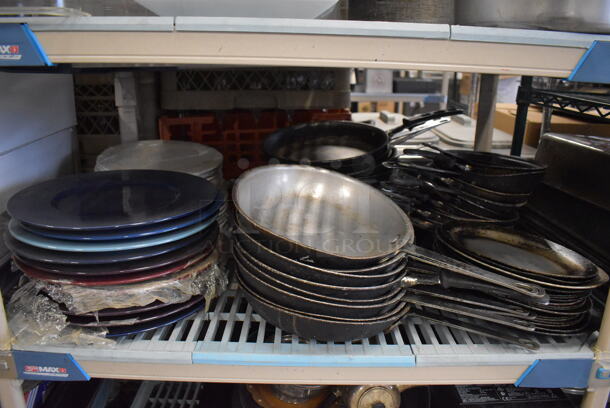 ALL ONE MONEY! Metro Lot of Various Items Including Stainless Steel Drop In Bins, Poly Bins, Skillets, Ceramic Plates and Computer Towers. Does Not Include Shelving Unit - Image 5 of 6