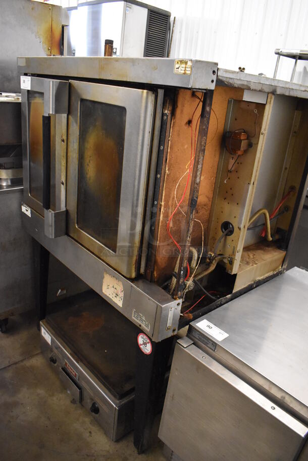 Stainless Steel Commercial Natural Gas Powered Full Size Convection Oven w/ View Through Door and Metal Oven Racks on Metal Legs. For Parts. 40x32x57.5 - Image 3 of 6