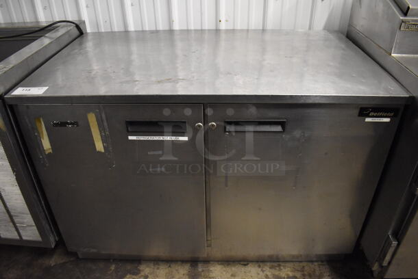 Delfield UC4048 Stainless Steel Commercial 2 Door Undercounter Cooler. 115 Volts, 1 Phase. 48x29x34. Tested and Working! - Image 1 of 6