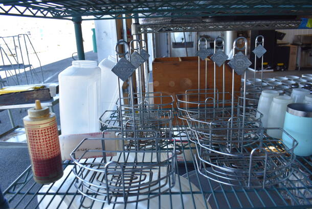 ALL ONE MONEY! Metro Lot of Various Items Including Sundae Glasses, Syrup Pourers, Tickets, Poly Ice Buckets and Paper Products. Does Not Include Shelving Unit - Image 4 of 8