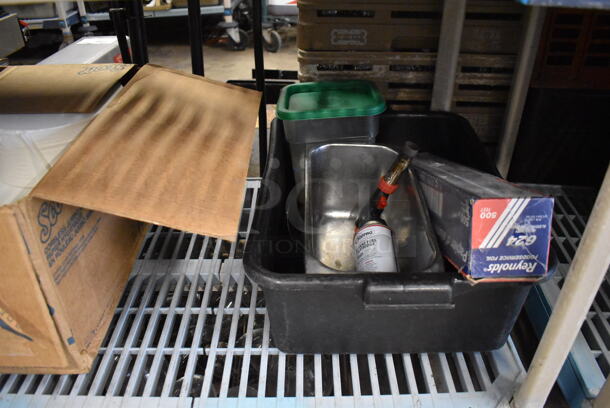 ALL ONE MONEY! Metro Lot of Various Items Including Stainless Steel Cylindrical Bins, Air Pots and Commercial Toilet Paper. Does Not Include Shelving Unit - Image 7 of 9