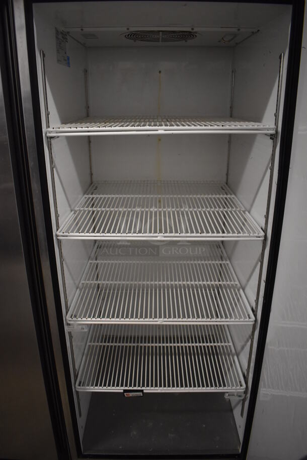 2015 True TG1R-1S ENERGY STAR Stainless Steel Commercial Single Door Reach In Cooler w/ Poly Coated Racks on Commercial Casters. 115 Volts, 1 Phase. 29x35x83. Tested and Working! - Image 5 of 6