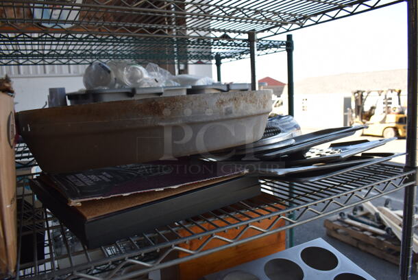 ALL ONE MONEY! Metro Lot of Various Items Including Ceramic Mugs, Silverware Holder, Gas Hose, Menu Covers and Metal Lids. Does Not Include Shelving Unit - Image 8 of 10