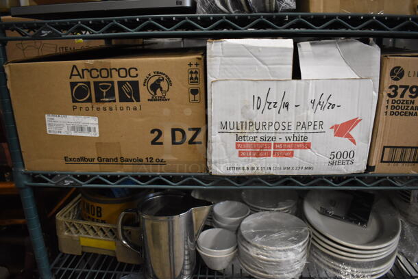 ALL ONE MONEY! Metro Lot of Various Items Including BRAND NEW IN BOX Glassware, Ceramic Dishes and Stock Pots. Does Not Include Shelving Unit - Image 7 of 10