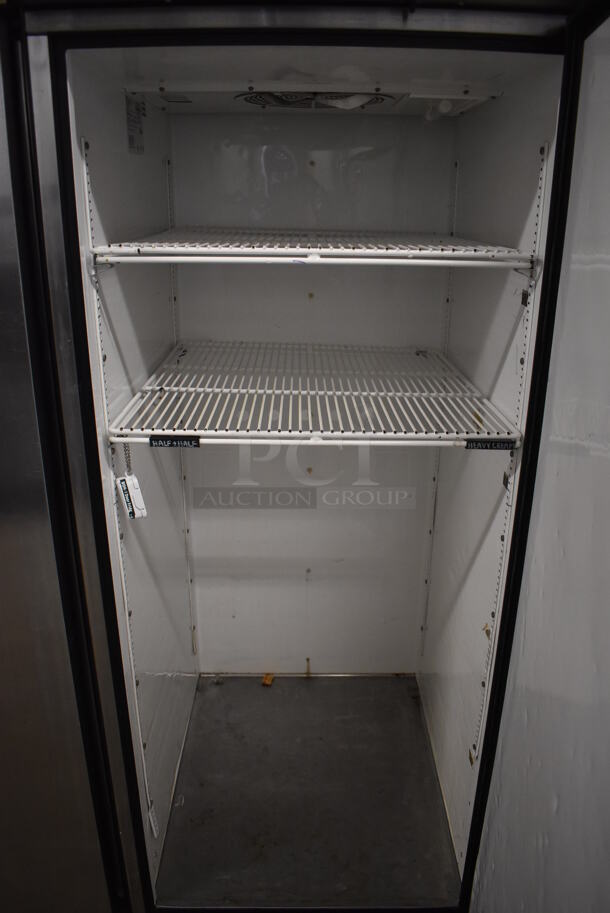 2010 True TG1R-1S ENERGY STAR Stainless Steel Commercial Single Door Reach In Cooler w/ Poly Coated Racks on Commercial Casters. 115 Volts, 1 Phase. 29x35x83. Tested and Working! - Image 6 of 6