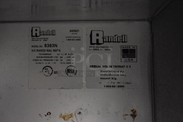 Randell 8383N Stainless Steel Commercial Prep Table on Commercial Casters. 115 Volts, 1 Phase. 83x35x44. Tested and Working! - Image 9 of 9