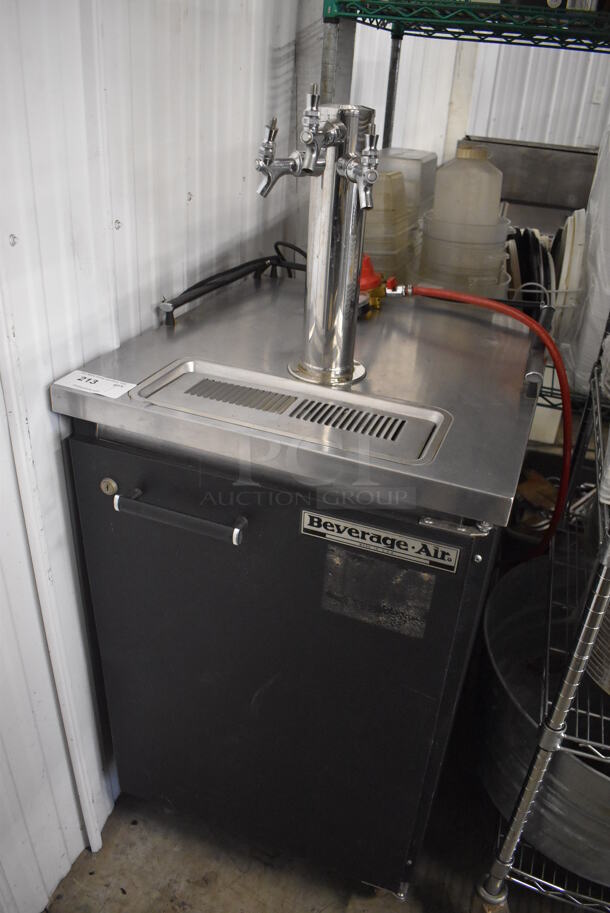 Beverage Air BM23 Stainless Steel Commercial Direct Draw Kegerator w/ Beer Tower and 2 Couplers on Commercial Casters. 115 Volts, 1 Phase. 24x27x53. Tested and Working! - Image 2 of 7