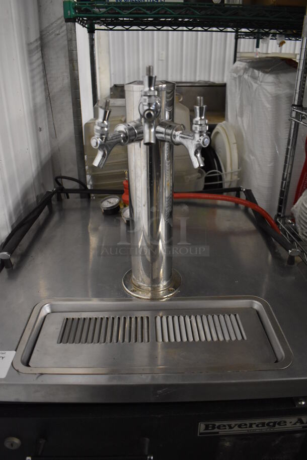 Beverage Air BM23 Stainless Steel Commercial Direct Draw Kegerator w/ Beer Tower and 2 Couplers on Commercial Casters. 115 Volts, 1 Phase. 24x27x53. Tested and Working! - Image 4 of 7