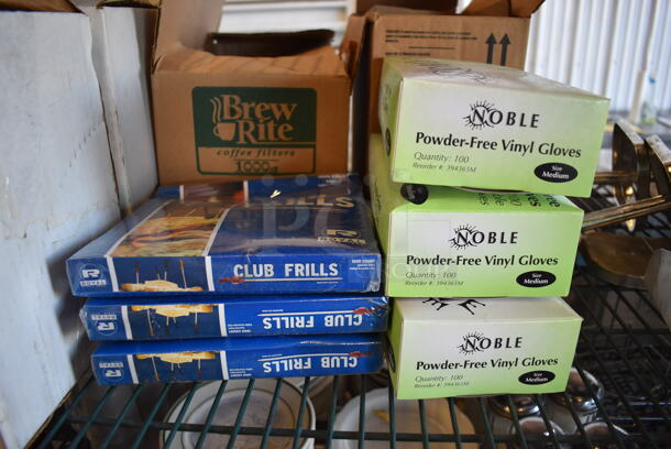 ALL ONE MONEY! Tier Lot of Various Items Including Gloves, Sandwich Frills, Urinal Cakes and Metal Lids - Image 3 of 6