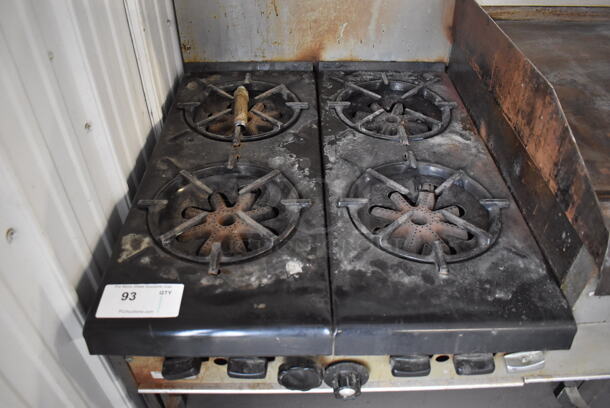 Garland Metal Commercial Natural Gas Powered 4 Burner Range w/ Flat Top Griddle, 2 Ovens, Over Shelf and Back Splash. 64x32x60 - Image 3 of 9