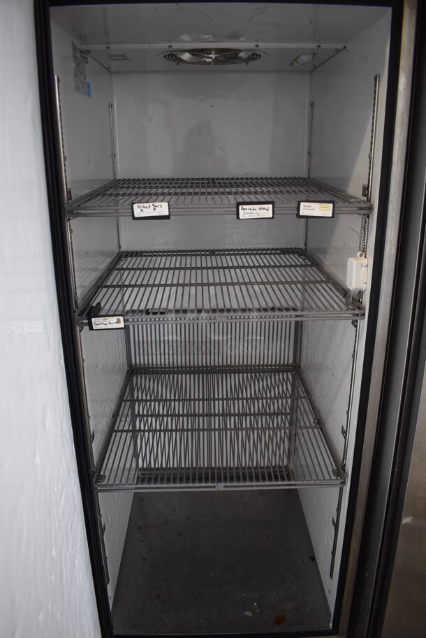 2015 True TG1R-1S ENERGY STAR Stainless Steel Commercial Single Door Reach In Cooler w/ Poly Coated Racks on Commercial Casters. 115 Volts, 1 Phase. 29x35x83. Tested and Working! - Image 6 of 6
