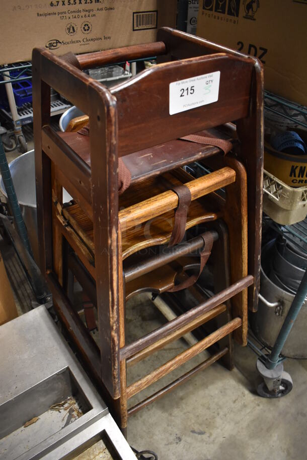 3 Wooden High Chairs. 20x20x29. 3 Times Your Bid! - Image 2 of 4