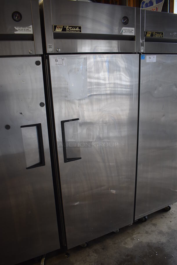 2010 True TG1R-1S Stainless Steel Commercial Single Door Reach In Cooler w/ Poly Coated Racks on Commercial Casters. 115 Volts, 1 Phase. 29x35x83. Tested and Working! - Image 2 of 6