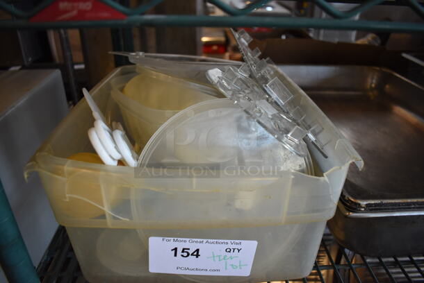 ALL ONE MONEY! Tier Lot of Various Items Including Stainless Steel Drop In Bins, Poly Lids and Poly Bin - Image 2 of 4