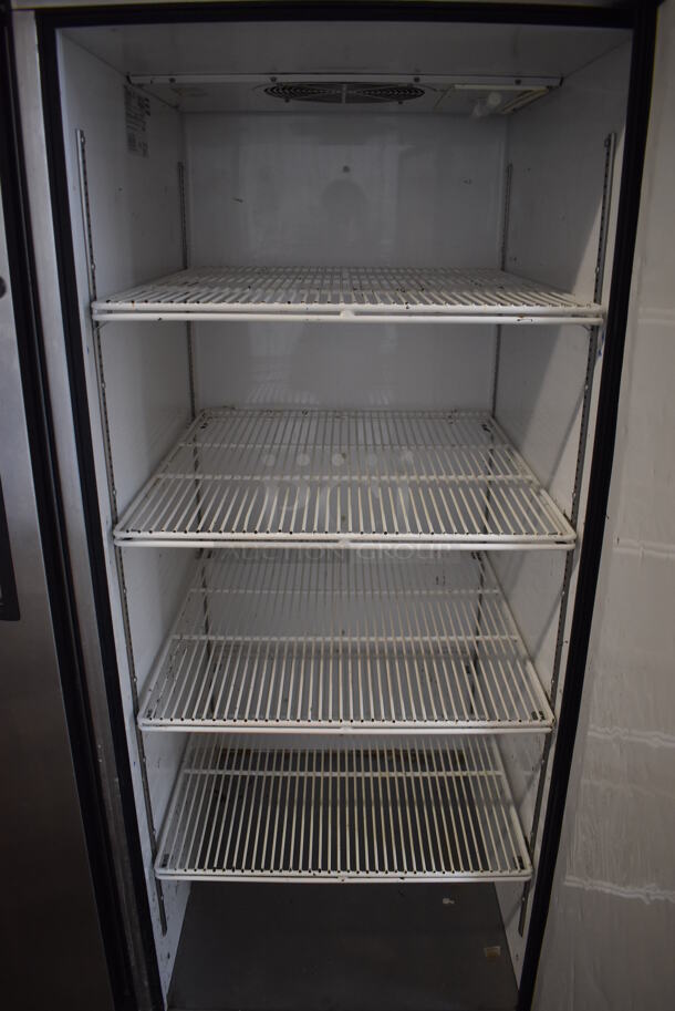2010 True TG1R-1S Stainless Steel Commercial Single Door Reach In Cooler w/ Poly Coated Racks on Commercial Casters. 115 Volts, 1 Phase. 29x35x83. Tested and Working! - Image 5 of 6