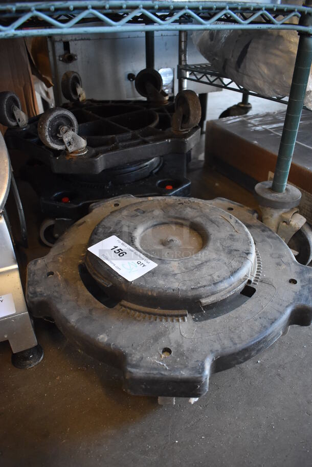 ALL ONE MONEY! Lot of 3 Poly Trash Can Dollies on Commercial Casters. 17x7x7 - Image 2 of 4