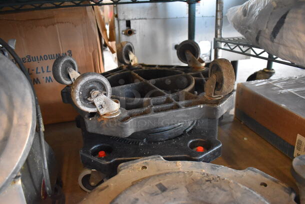 ALL ONE MONEY! Lot of 3 Poly Trash Can Dollies on Commercial Casters. 17x7x7 - Image 3 of 4