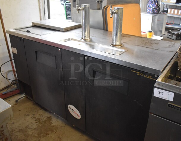 True TDD-3CT Metal Commercial Direct Draw Kegerator w/ 2 Beer Towers and 2 Couplers. 115 Volts, 1 Phase. 69x27x51. Tested and Working!