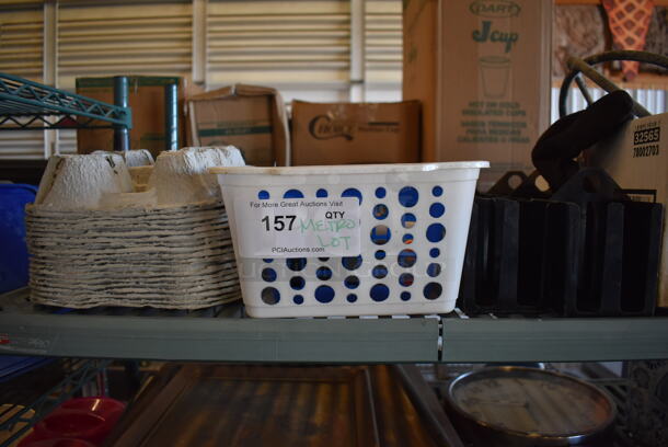 ALL ONE MONEY! Metro Lot of Various Items Including Framed Pictures, Utensils, Display Case, General Electric Microwave Oven. Does Not Include Shelving Unit - Image 4 of 11