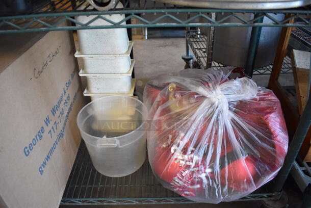 ALL ONE MONEY! Metro Lot of Various Items Including Poly Bins, Decorations, Poly Food Baskets, Choice Napkins, Poly Condiment Bottles. Does Not Include Shelving Unit - Image 2 of 10