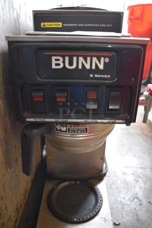 Bunn STF-20 Stainless Steel Commercial Countertop 3 Burner Coffee Machine w/ Hot Water Dispenser and Metal Brew Basket. 120 Volts, 1 Phase. 10x18x22 - Image 3 of 6