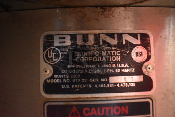 Bunn STF-20 Stainless Steel Commercial Countertop 3 Burner Coffee Machine w/ Hot Water Dispenser and Metal Brew Basket. 120 Volts, 1 Phase. 10x18x22 - Image 6 of 6