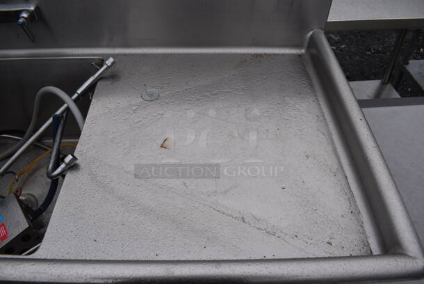 Stainless Steel Commercial Single Bay Sink w/ Right Side Drain Board, Faucet, Handles and Spray Nozzle Attachment. 52x30x45. Bay 24x24x13. Drain Board 24x26x1 - Image 5 of 5