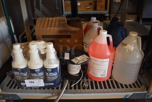 ALL ONE MONEY! Tier Lot of Various Items Including Cleaners and Wire - Image 1 of 4