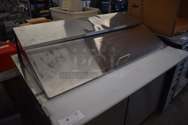 BRAND NEW SCRATCH AND DENT! Avantco 178APT-48M-HC Stainless Steel Commercial Sandwich Salad Prep Table Bain Marie Mega Top on Commercial Casters. 115 Volts, 1 Phase. 47x35x44. Tested and Working! - Image 3 of 10