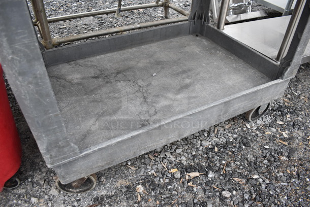 Gray Poly 2 Tier Cart on Commercial Casters. 45x26x33 - Image 4 of 4